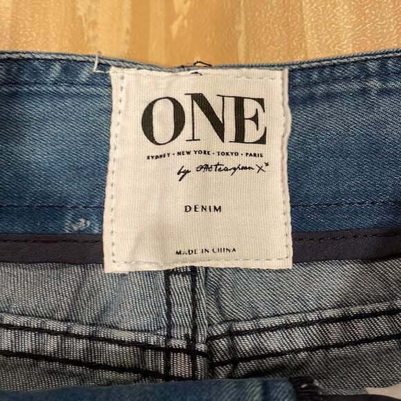 NWOT One Teaspoon Vixen Superfreaks Lace Up Low Waist Denim Shorts Festival 26 - Picture 8 of 13